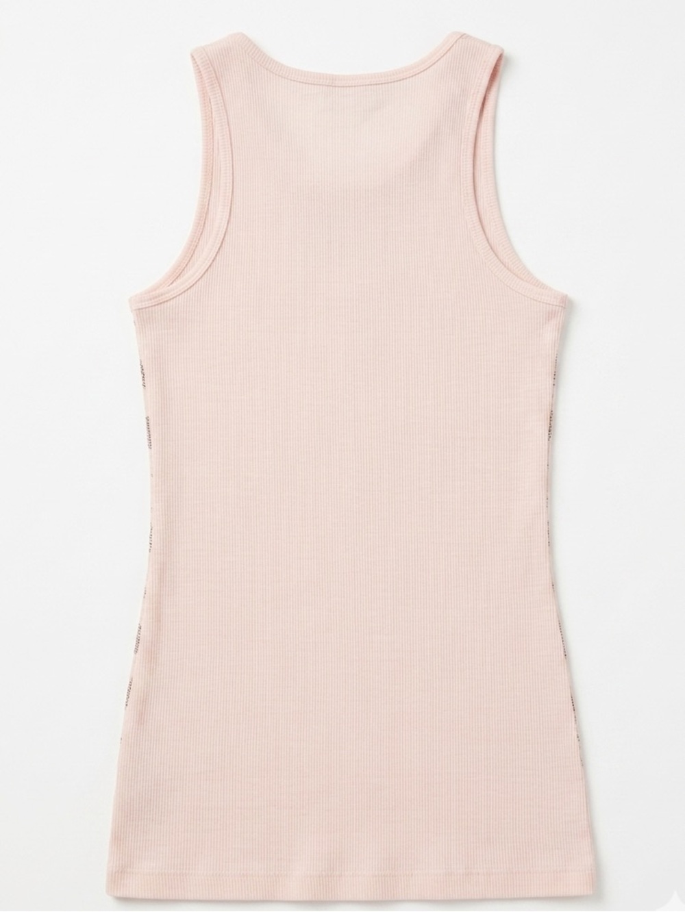 Express Sexy Basic Tank Top XS Peach Pink Silver Glitter Heart Ribbed Knit EUC - Picture 3 of 6